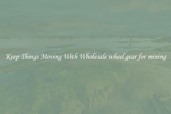 Keep Things Moving With Wholesale wheel gear for mining