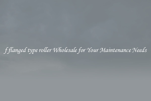 f flanged type roller Wholesale for Your Maintenance Needs