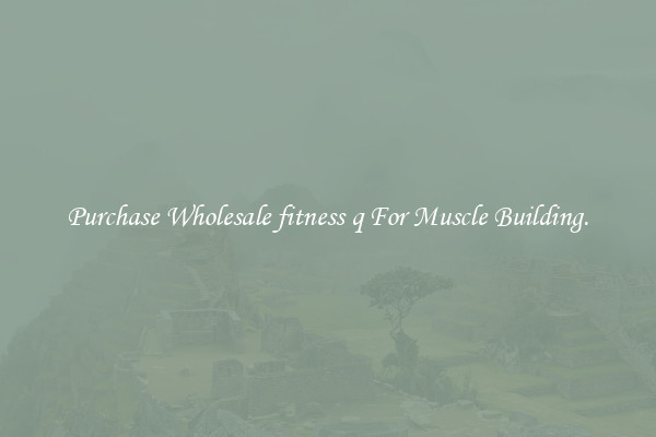Purchase Wholesale fitness q For Muscle Building.
