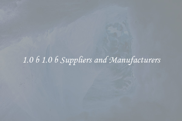 1.0 b 1.0 b Suppliers and Manufacturers