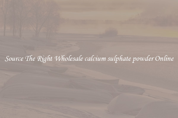 Source The Right Wholesale calcium sulphate powder Online