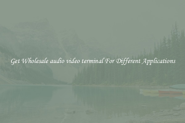 Get Wholesale audio video terminal For Different Applications